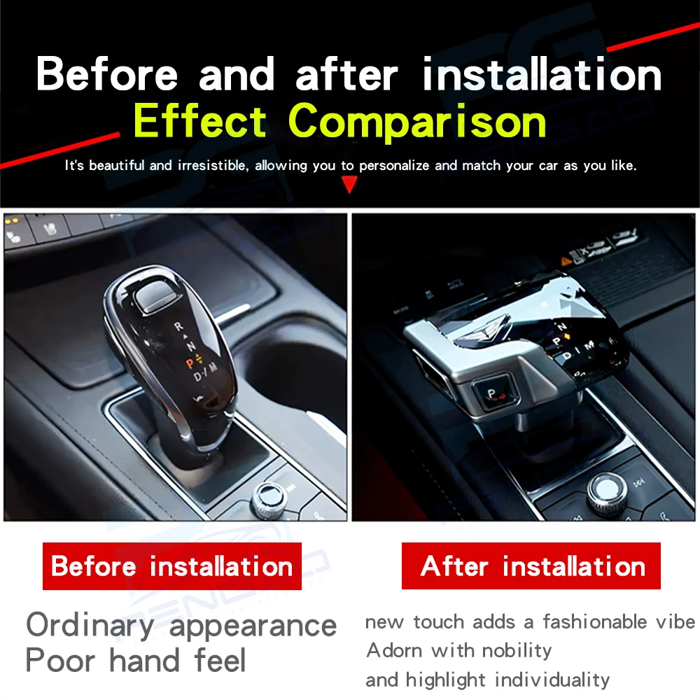 New For Cadillac CT5 CT6 XT6 XT5 XT4 modified yacht Black Wing LED Crystal electron gear shift knob Three piece handle set