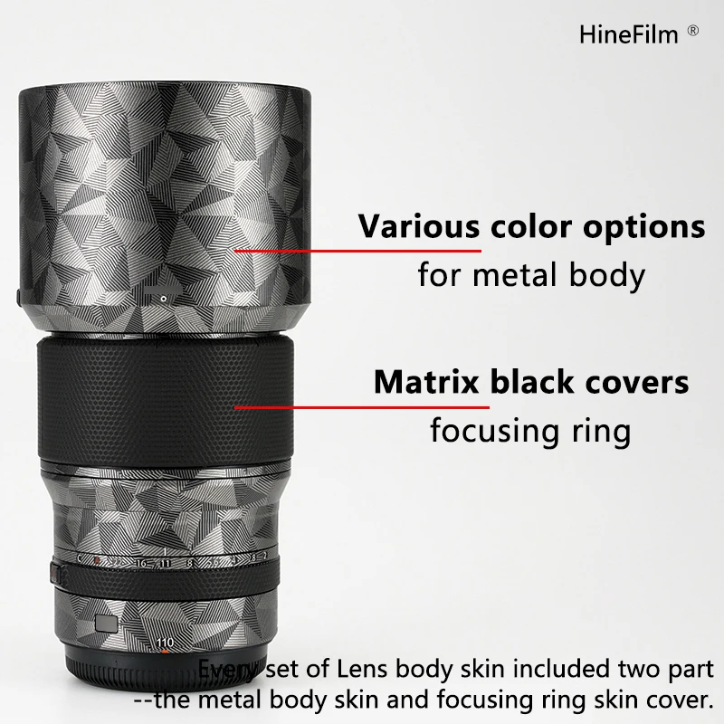 Fuji GF110 F2 Lens Wrap Stickers Premium Decal Skin for FUJIFILM Fujinon GF 110mm F2 R LM WR Lens Protector Cover Film