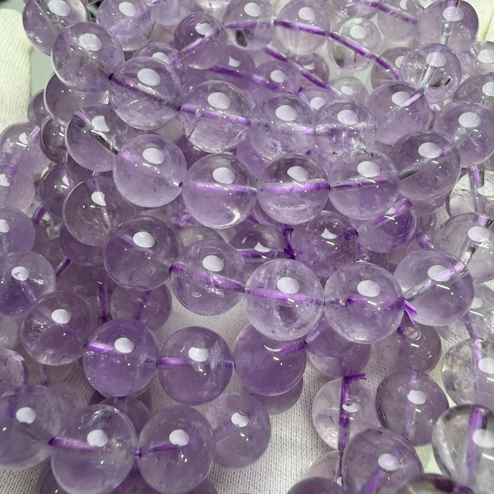 Meihan Natürliche Echte Top Lavendel Azeztulit Quarz Hochfrequenz Quarz Glatte Runde Perlen Für Schmuck Machen Armband – Detail 6