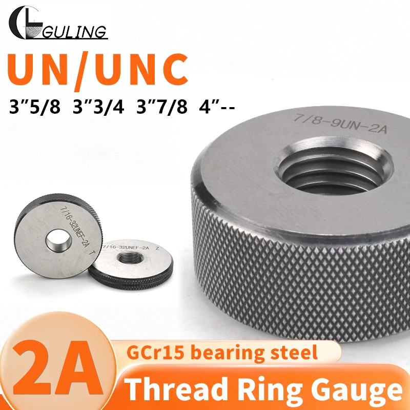 GULING  1SET(1*GO+1*NOGO) 2A 3''5/8 3''3/4 3''7/8 4''-- UN/UNC American Standard Fine Thread Ring Gauge Measure Tool