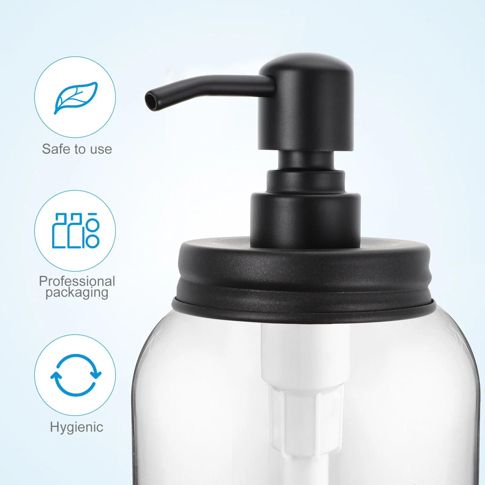 

1Pcs Stainless Steel Pump Bottle Head Fits Regular Mouth Jar Elegant Soap Dispenser Press Head Replacement Soap Dispenser Lid