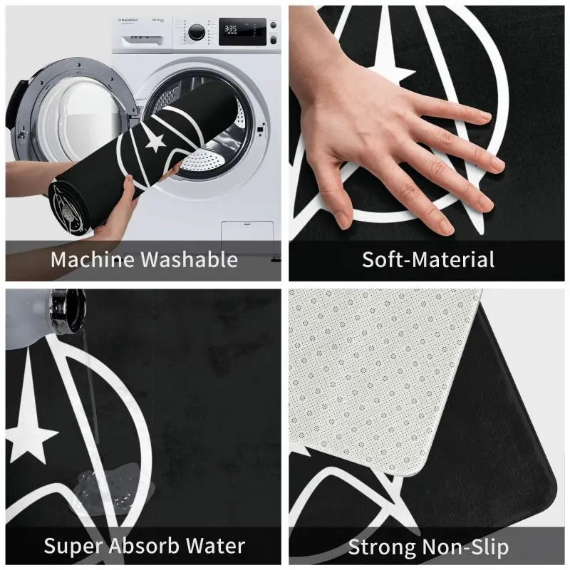Star Treks Bodentür Badezimmer Küchenmatten Anti-Rutsch Outdoor Science Fiction TV-Serie Fußmatte Garage Eingang Teppich Teppich