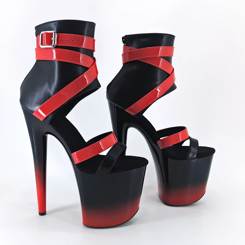 Leecabe  20CM/8inches Matte PU Mix shiny PU  Fashion trend  high heel  platform Sandals stripper heel Pole Dance shoes