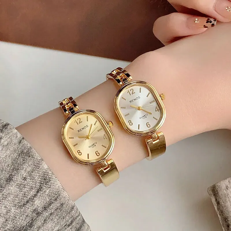 นาฬิกาข้อมือผู้หญิง ดีไซน์หรูหรา สายแบบกำไล แบรนด์ดัง รุ่นใหม่ล่าสุด แฟชั่นทันสมัย สำหรับสาวๆ สไตล์อินเทรนด์