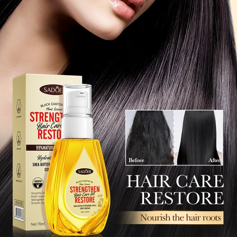 

Black Castor Oil Hair Essential Oil Moisturizing and Softening Conditioner Nourishing Rough and Dry Hair Restore Luster Hair