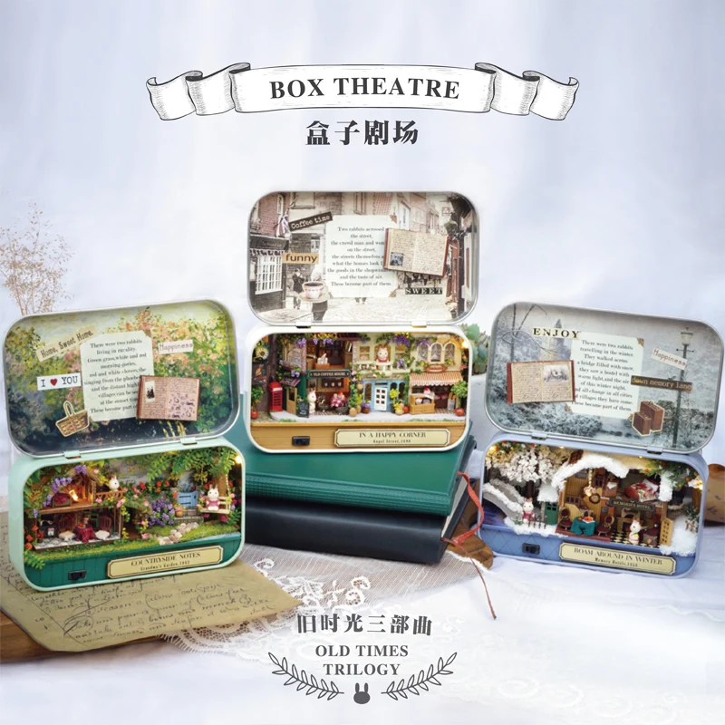 Box Theatre Dollhouse Furniture Miniature Toy DIY Miniatures Doll House Furnitures Casa Toys for Children Birthday Gift Q4