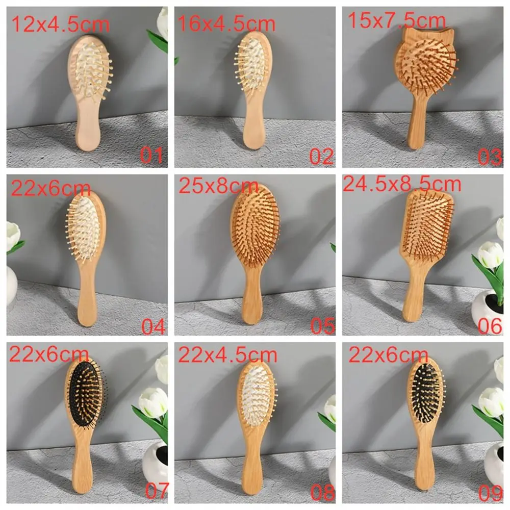 Professional Air Cushion Wood Comb Massage Brush Hair Loss Bamboo Comb Scalp Care Healthy Hair Brush Women Girls