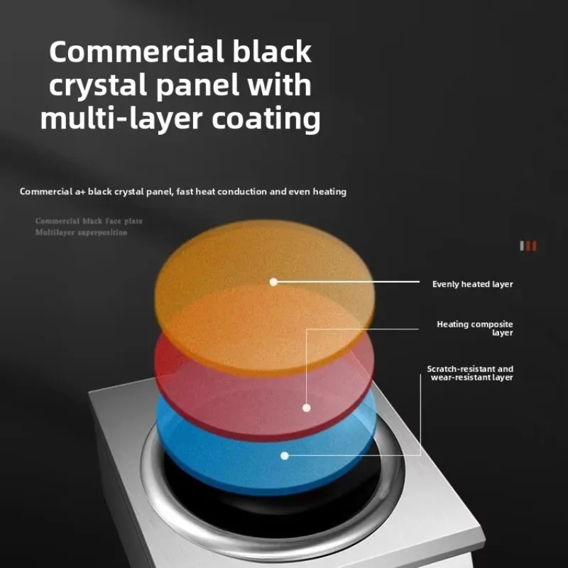 Commercial Electric Induction Cooker 6KW/220V Concave Plane Small Desktop Frying Stove with Electromagnetic Throwing Function