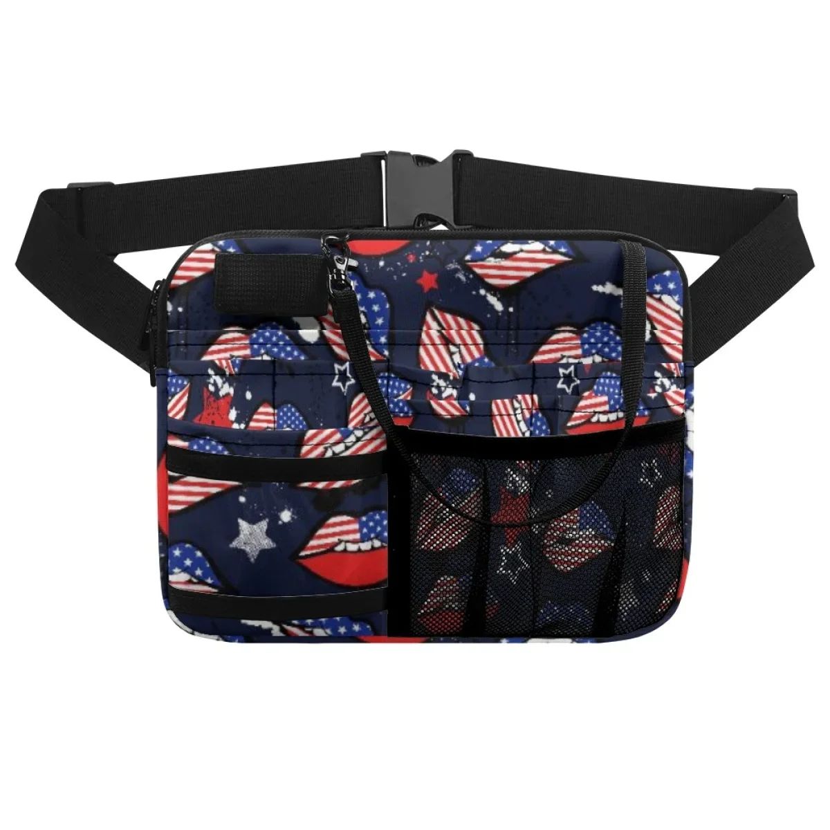 Saco De Armazenamento Médico Portátil Multi-Bolso, Pacote De Fanny Criativo, Bandeira Americana Design, Saco De Cintura De Enfermeira, Decoração De 4 De Julho