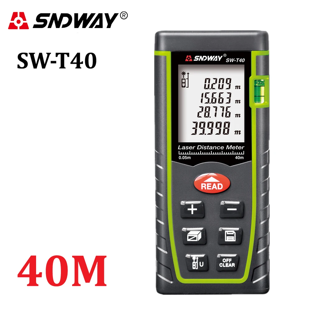 Sndway Medidor de Distância a Laser 40m 70m 100m Laser Range Finder Metro Trena Laser Fita Métrica Régua Roleta Ferramenta