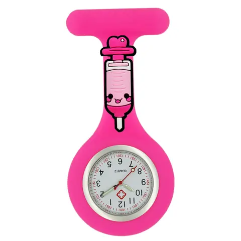 Tecknad härlig sjuksköterska läkare unisex sjukhus medicinska ikoner massiva silikonbroscher pins hängande FOB fickur klocka gåvor 8 best sales bröstvakt för sjuksköterskor - №3