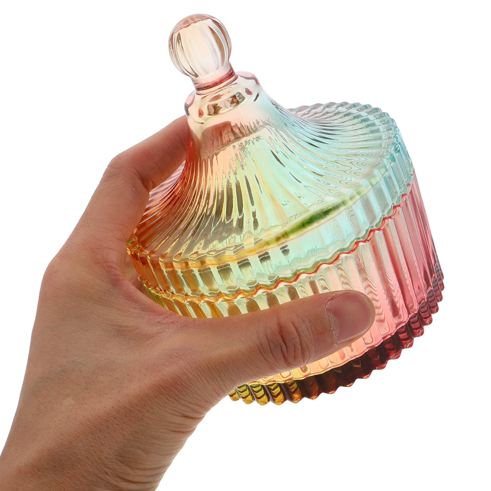 

2Pcs Stylish Powder Puff Storage Box Glass Makeup Puff Organizer Decorative Vintage Container for Vanity Essentials