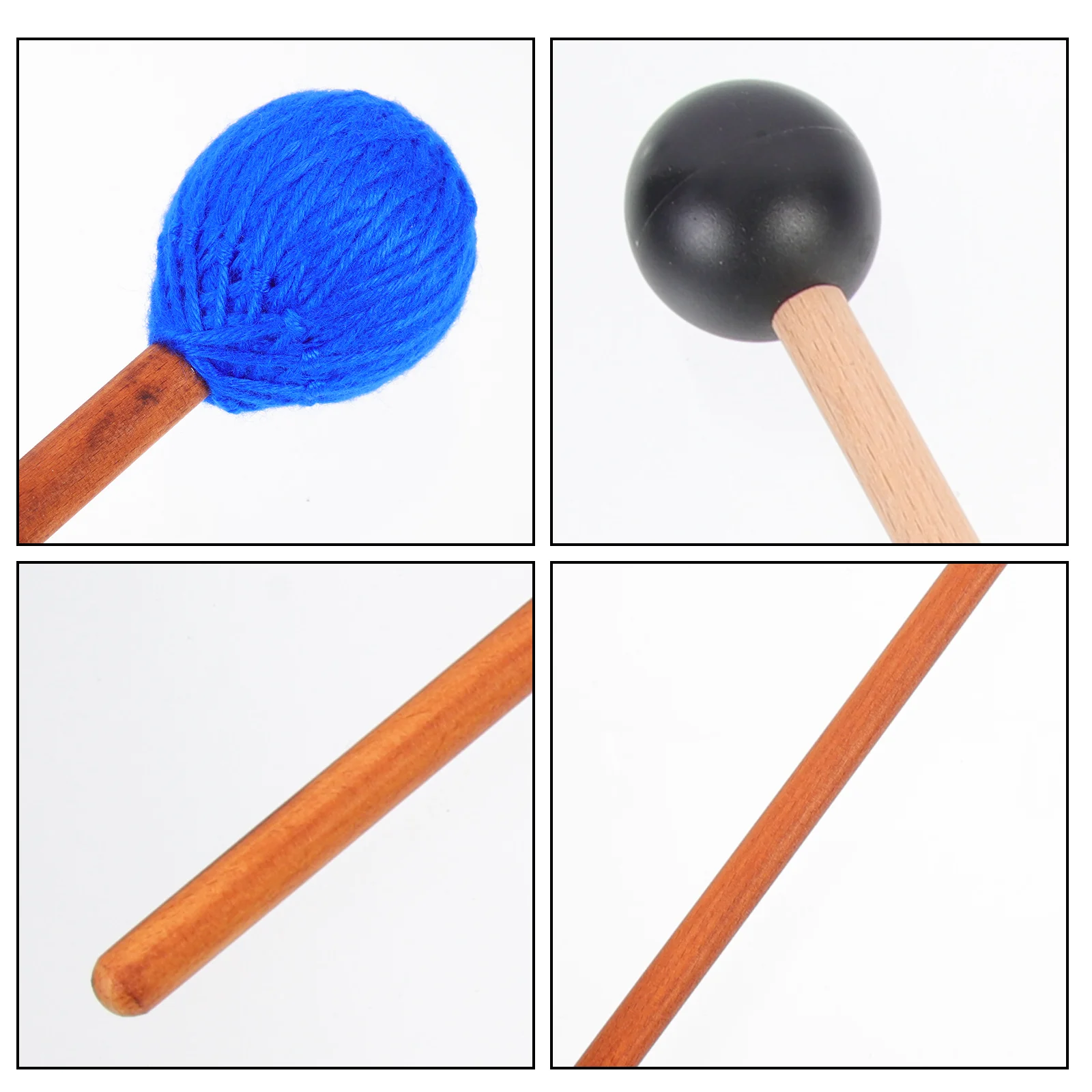 

2Pairs Marimba Mallets Yarn Rubber Sticks Smooth Surface Comfortable Grip Professional Practice Musical Instruments