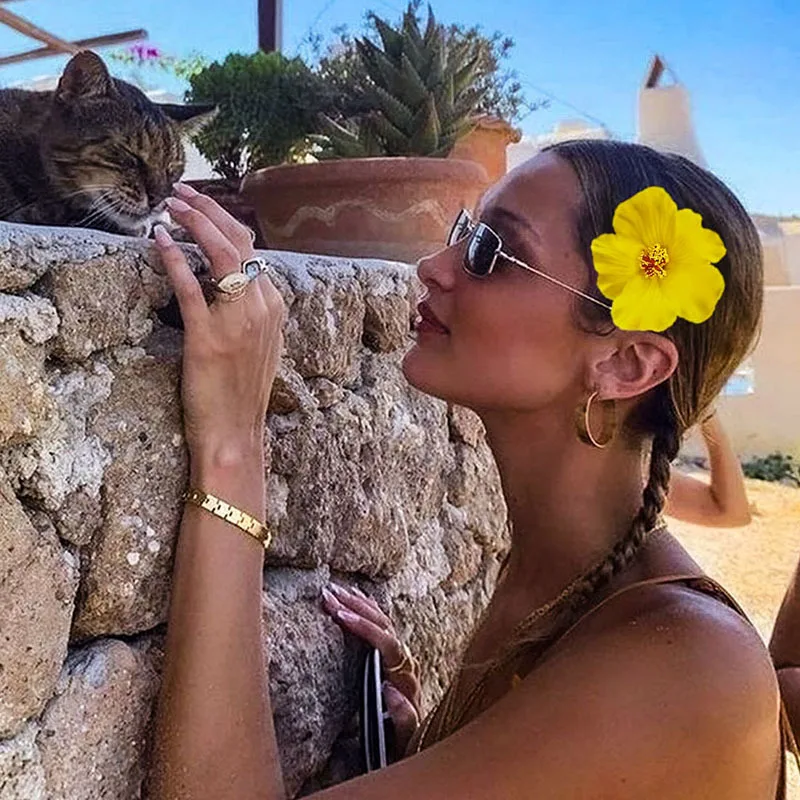 مشبك شعر على شكل زهرة هاواي للنساء والفتيات، مشبك رومانسي على شكل زهرة بوهيمية، مشابك شعر BB، إكسسوارات للشعر