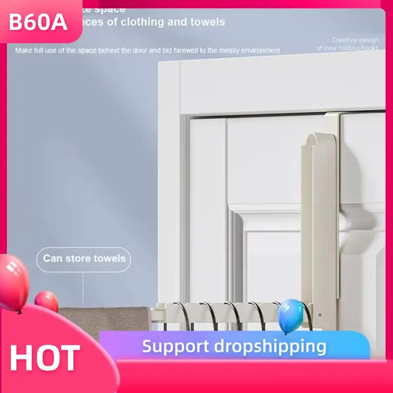 

B60A Expandable Folding Wall Hook - Portable Drying Rack, Robe, Towel, Coat Hook,Door Back Hooks,Sticky Towel Hanger