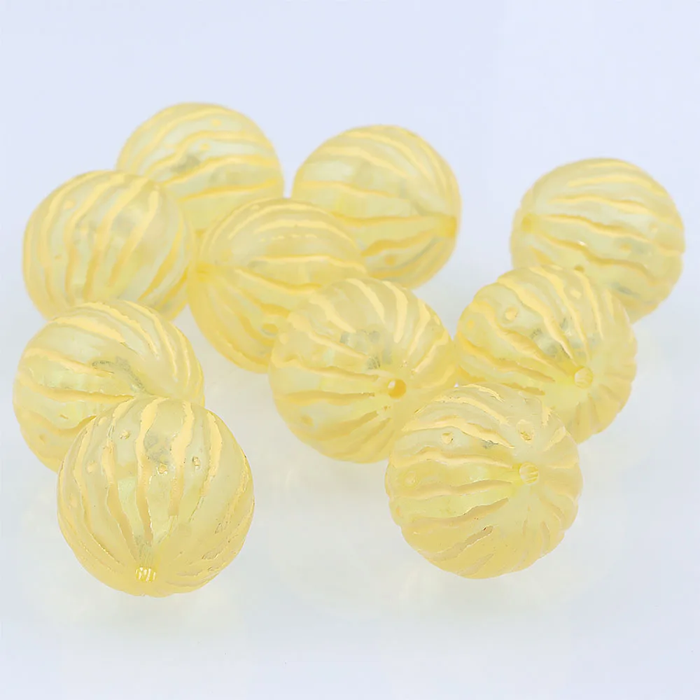 Miasol 20 Pcs 20 MM Big Size Laminated Striped Round Shape Plastic Beads Charms For Diy Bracelet jewelry Findings Making