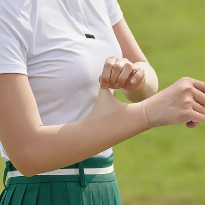 

Women's Golf Sun Sleeves UPF 50+ - Korean Style Cooling Arm Sleeves, Nude Skin Tone & Breathable for UV Protection