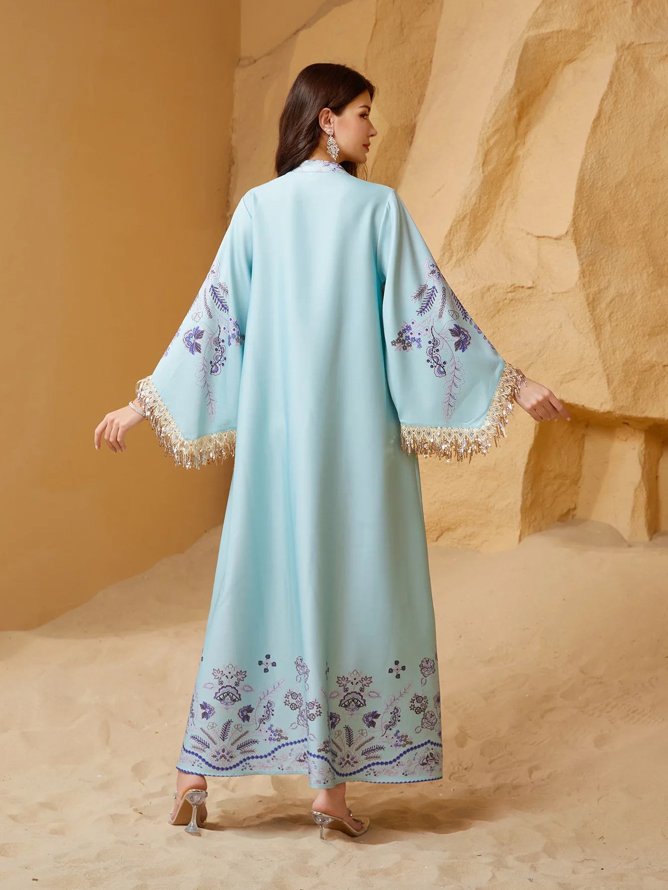 ขายร้อนเชือกเย็บปักถักร้อยชุดราตรีหรูหราผู้หญิงมุสลิม A-Line แขนยาวชุดราตรีที่กําหนดเองแฟชั่น PARTY คํา Robe