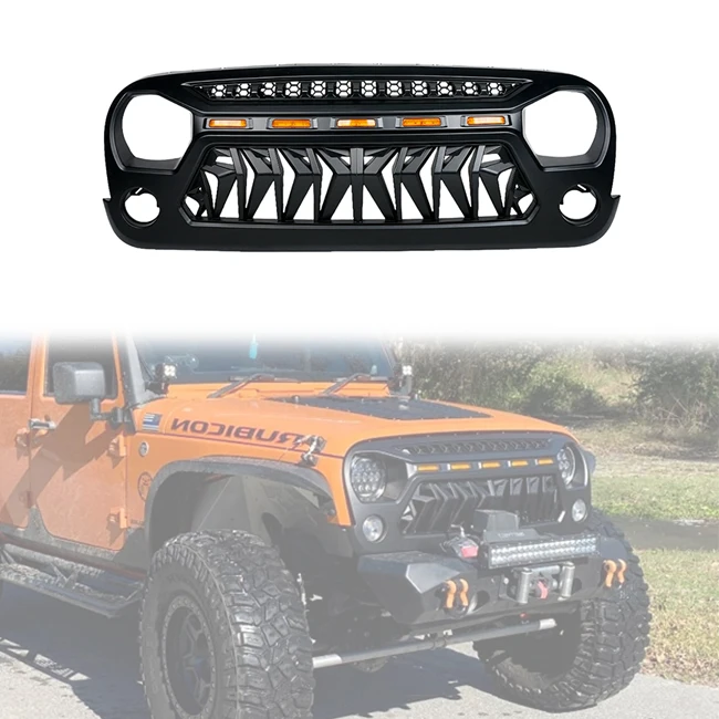 LUMA Front Bumper Car ABS Grill 4x4 Accessories Grille 2007-2017 Sahara Rubicon Grille For Jeep Wrangler JK
