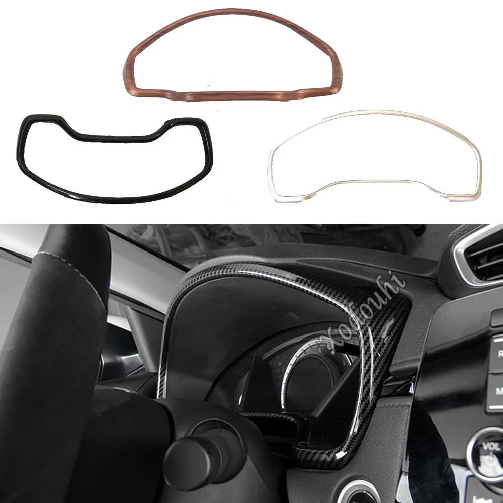 Garnish Trim ABS Silver/Carbon Fibre Dashboard Meter Instrument Panel Gauge Frame For Honda CRV CR-V 2017 2018 2019 2020 2021