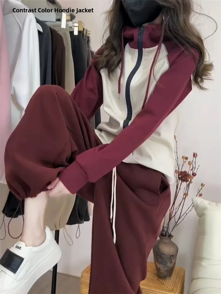 

Women's Ele Drapey Wide Leg Pants Set High Waist Long Sve Casual Sle Faion Outfit Two-Piece Suit Spring Collection