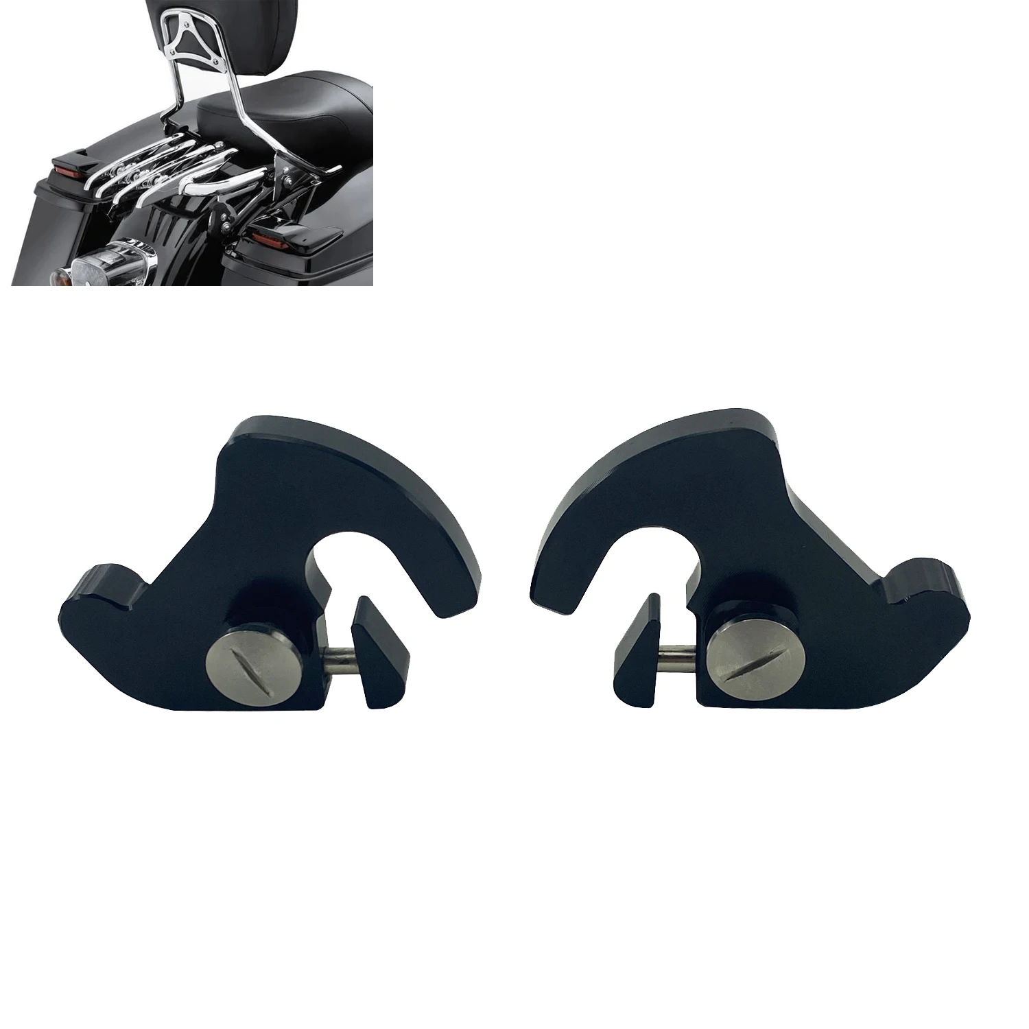 

Detachable Sissy Bar Backrest Luggage Rack Mounting Rotary Latch Clips Fits For Harley Touring Softail Sportster XL 883 1200