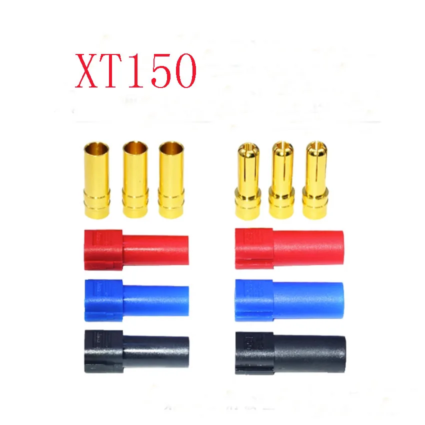 

1-10Pair XT150 Connector Adapter Plug 6mm Male Female Plug 120A Large Current High Rated Amps For RC LiPo Battery