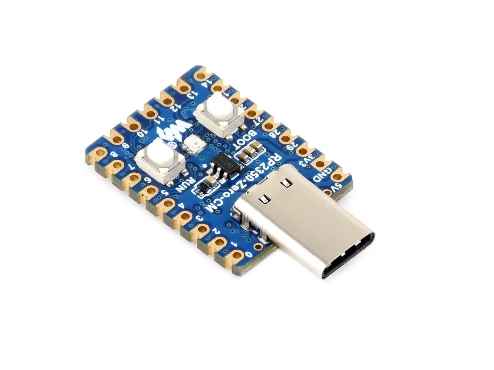 Waveshare RP2350-Zero-CM Mini Development Board, Dual-core And Dual-architecture, Onboard Type-C Male Port, Castellated Module image 2