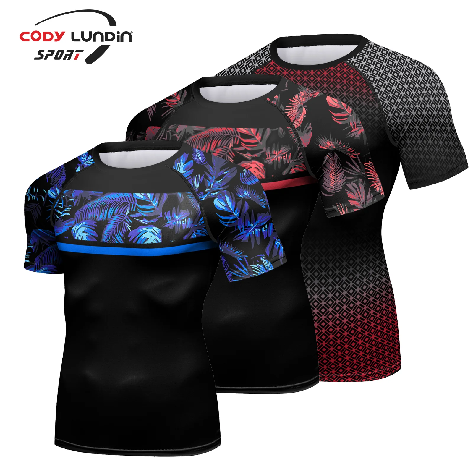 Wholesale Cody Lundin Men Training Athletic Compression t-shirt Anti-uv blouse BJJ Jiu jitsu Rashguard Running Gym Shirt