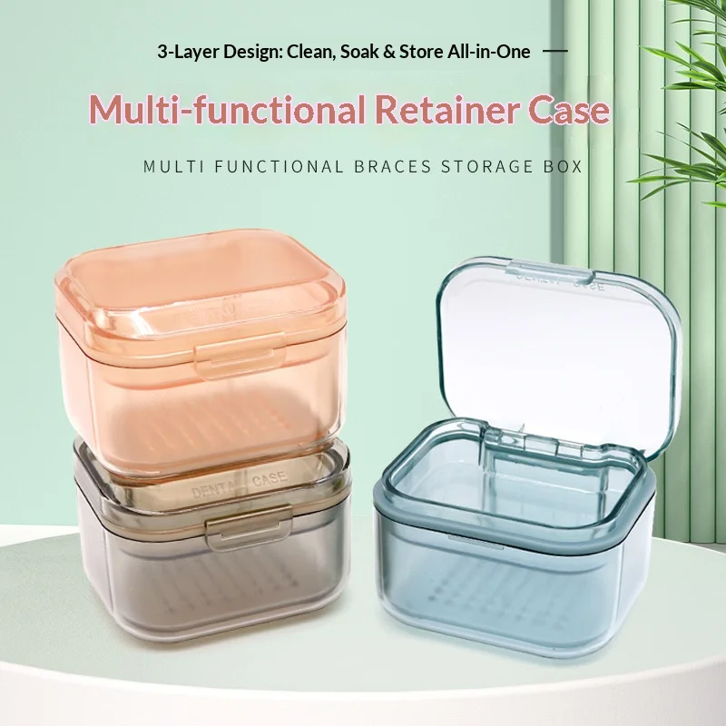 

Высокоэстетичный двухслойный пылезащитный ящик для хранения зубных протезов - чехол для чистки ортодонтического фиксатора-невидимые брекеты