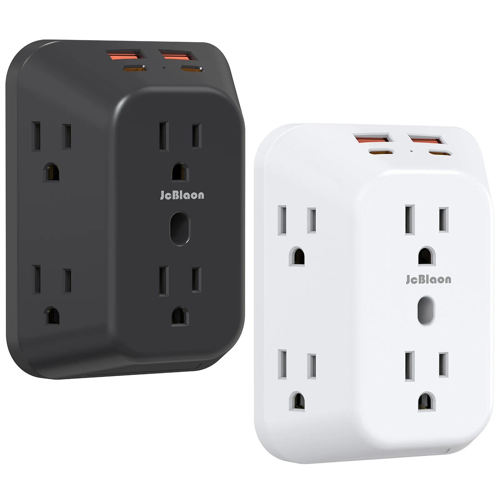 USB Charging Socket Dual USB Port 3-Sided 6 AC Outlets,1875W(125V/15A), Wall-mounted Multi-functional USB Power Universal Outlet