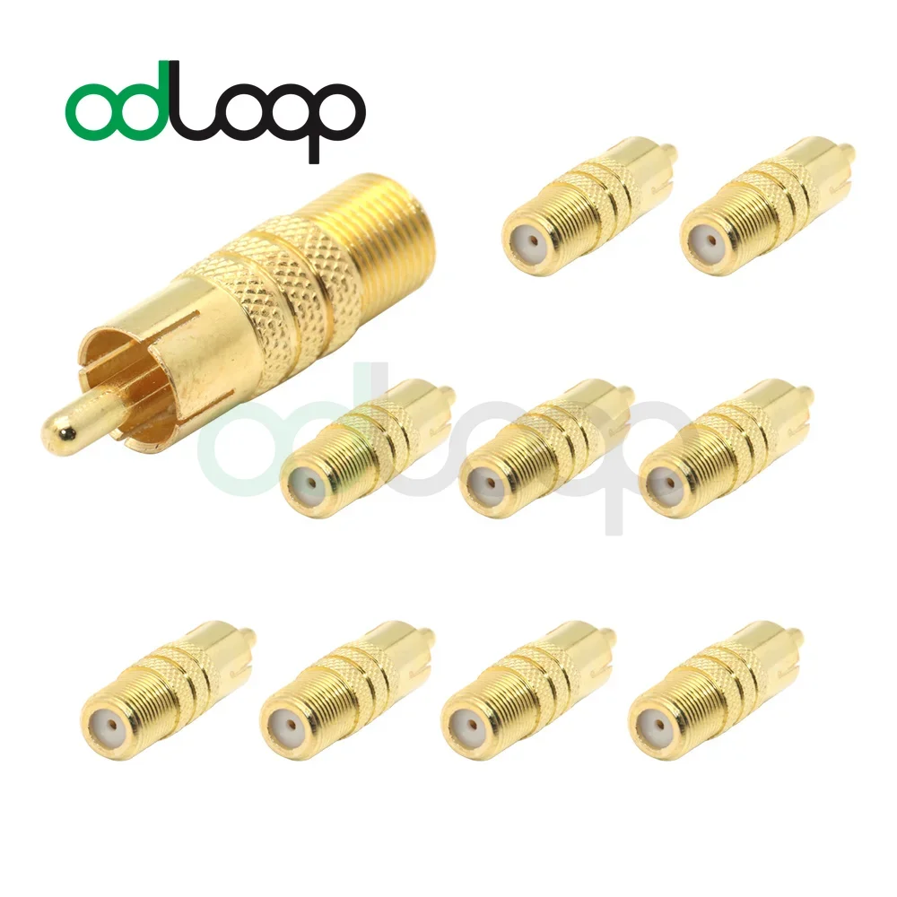 

ODLOOP 10-Pack позолоченный F-тип Женский к RCA коаксиальный кабель адаптер Коннектор для видео аудио