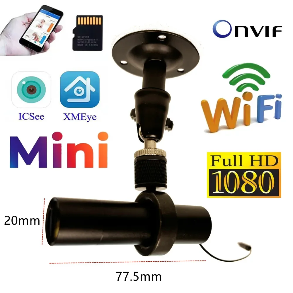 Imagem -02 - Câmera ip Icsee-wi-fi Sdk 1080p Mini Bullet Rede de Vigilância por Vídeo Gravador de Vídeo tipo Caneta Detecção de Movimento Ipc Onvif