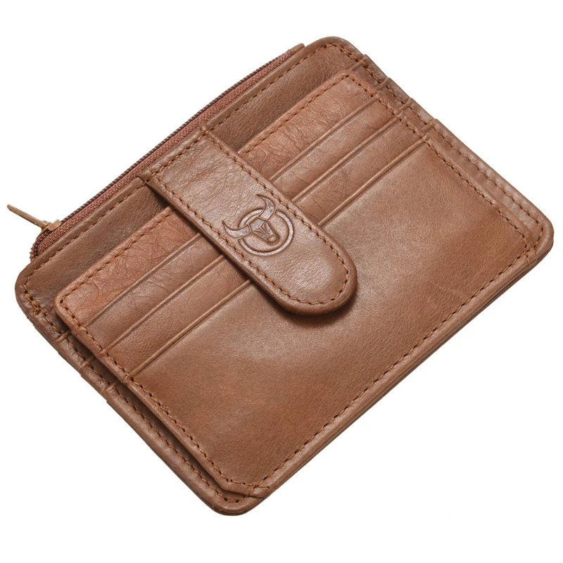 

BULLCAPTAIN Men Wallet Business Card Holder leather pickup package bus card holder Slim leather multi-card-bit 01