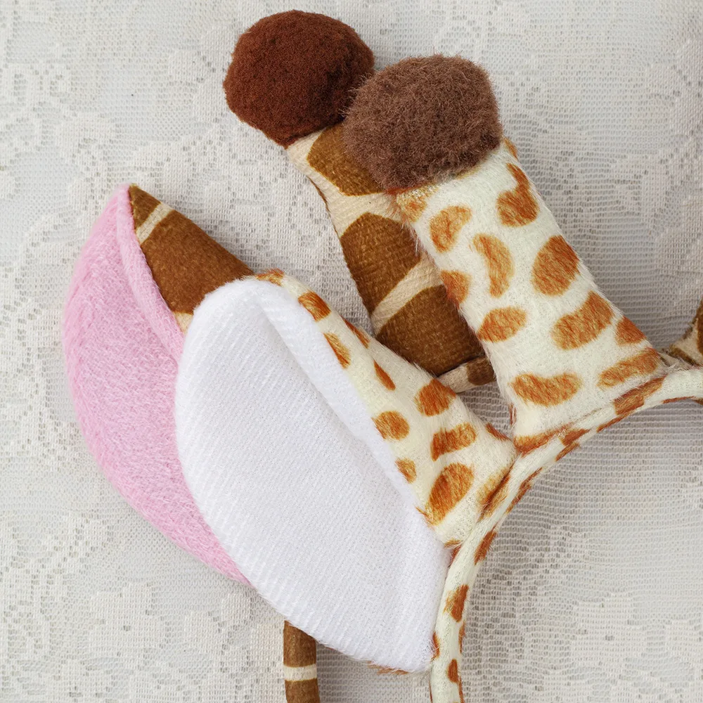 هالوين الزرافة عقال ربطة القوس فيونكة ذيل الغزلان قرون آذان الشعر الأطواق ربطة العنق الحيوان تزلف قرون خوذة العصابات الشعر #4