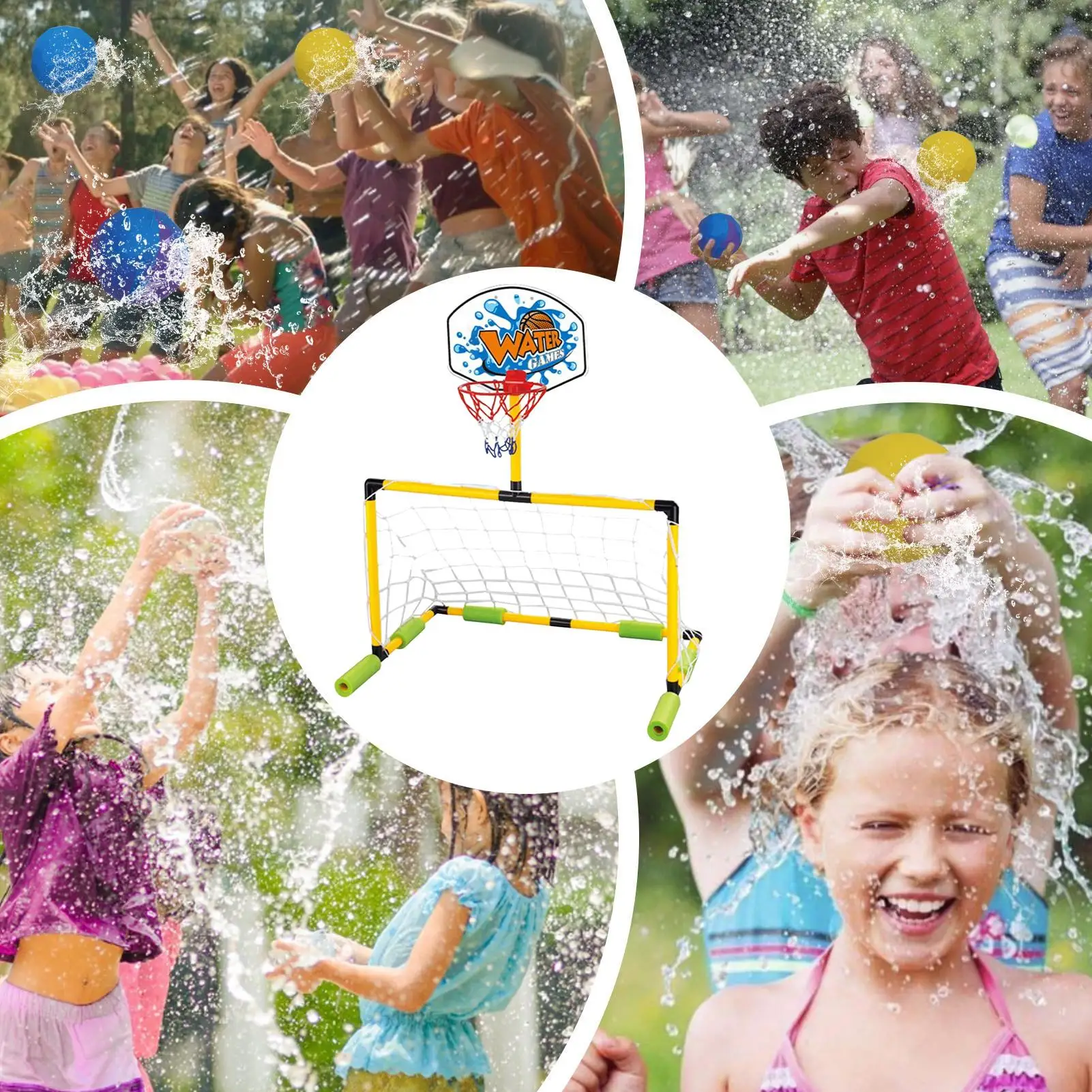 Basketball Goal For Pool Floating Pool Basketball Goal Set Waterproof Door Frame With Pump Football For Kids Gym Swimming Tank