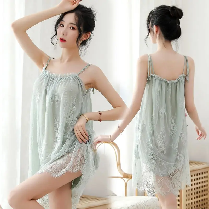 Slip Dress Lace Nightgown Women's New Home Clothes Korea Pijama Sexy Woman Very Sexuality The Sleepwear for Sleeping Lingerie