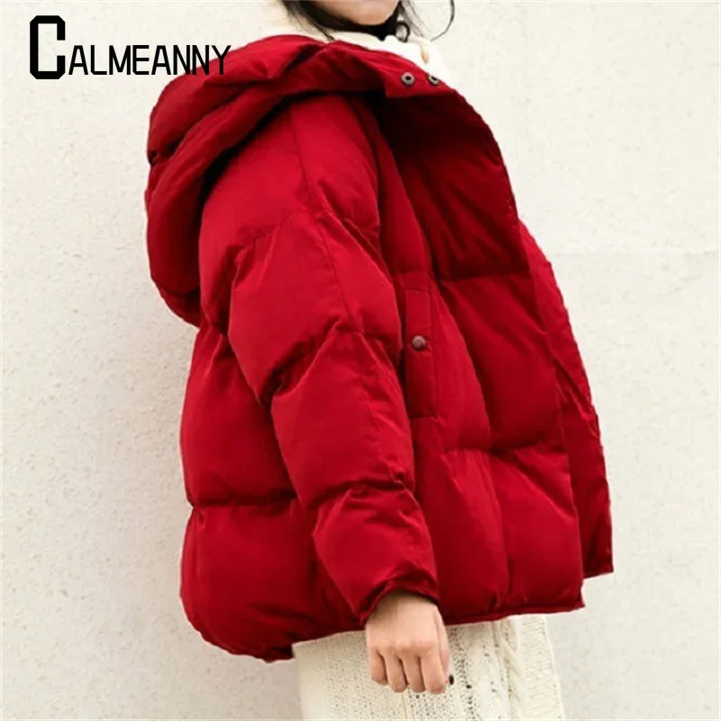 

2024 Winter Puffed Cotton Women's Jacket New Style Casual Loose Trendy Korean Style Loose-fit Cropped Padded Jacket Warm Coat