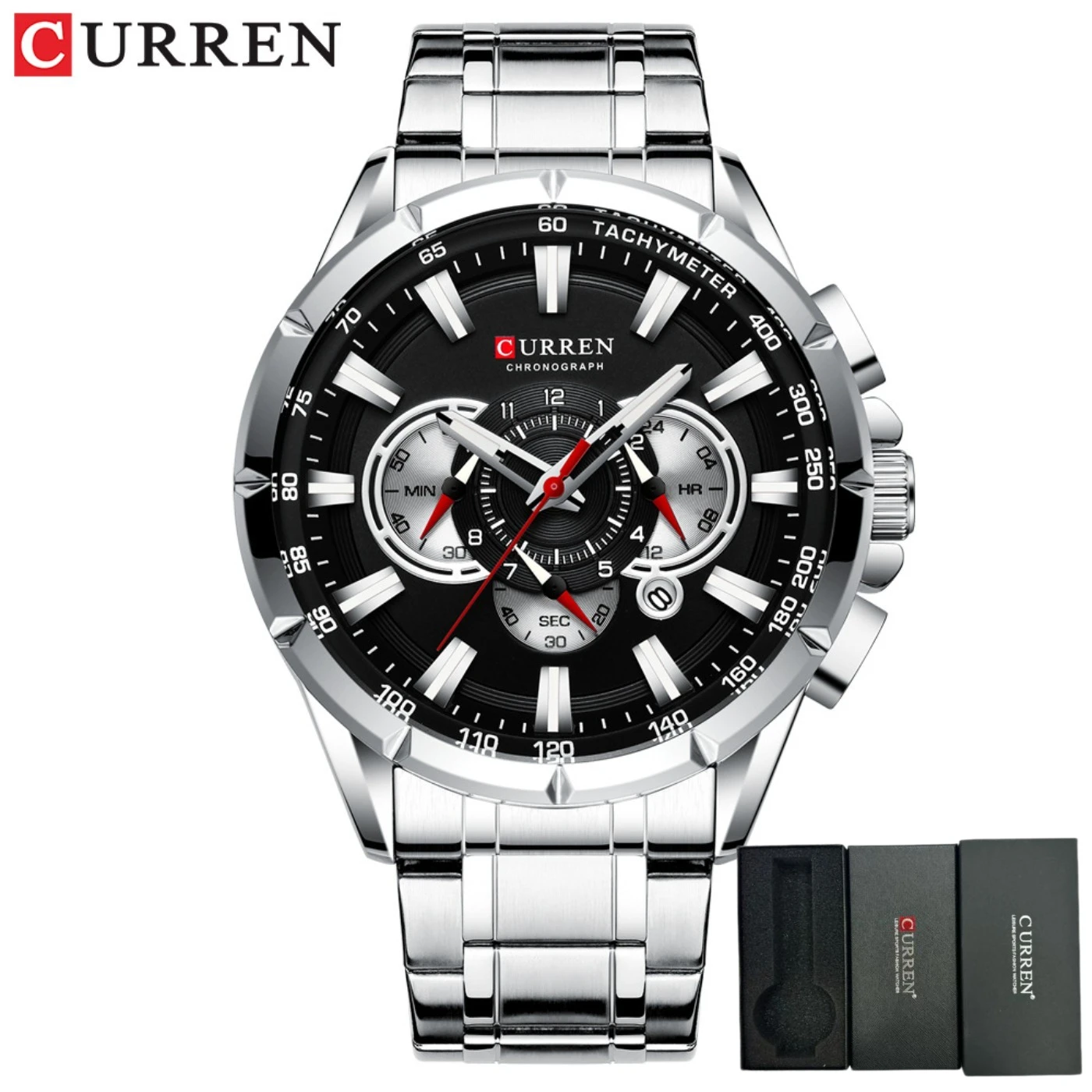 Men's Casual Sport Chronograph Watch with Luminous Pointers