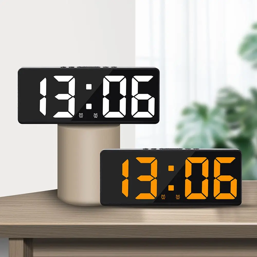 LED Digital Alarm Clock Bedside Clock With Temperature Calendar Electronic Table Date Display With Large Screen Home Decor