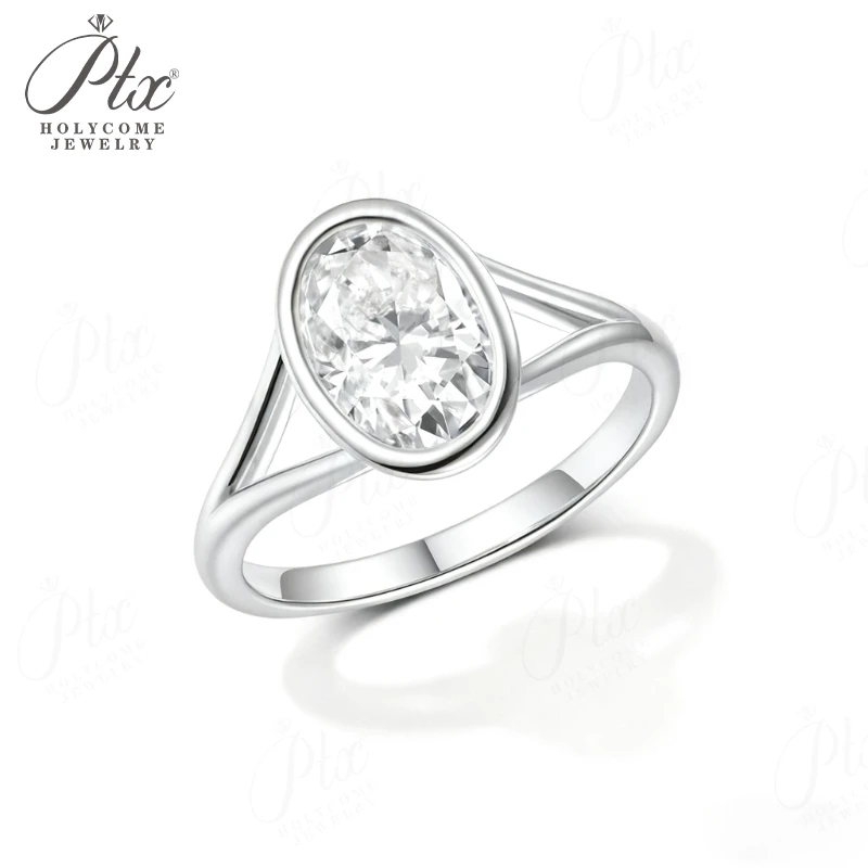 

2.5ct Oval Moissanite Ring D White S925 10K 14K White/Gold Yellow Gold Sparkling Design Elegant Jewelry Women Trending Gift