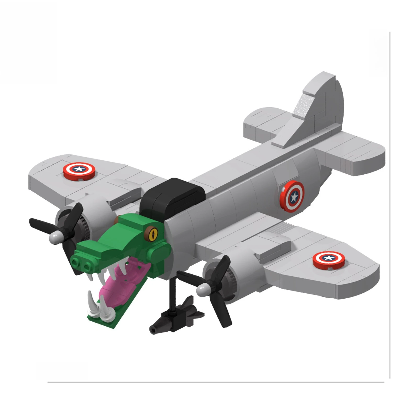 

BombardiroCrocodilo AI The Book of Mountains and Seas Abstract Building Blocks Small Size Bomber Brick Toys Compatible With LEGO