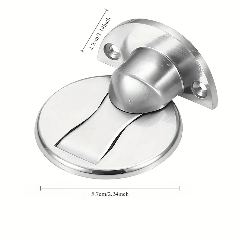 1 PCS Punch Free Invisible Door Stop Strong Magnetic Household Bedroom Bathroom Anti Collision Mute Floor Selflocking Stopper image 2
