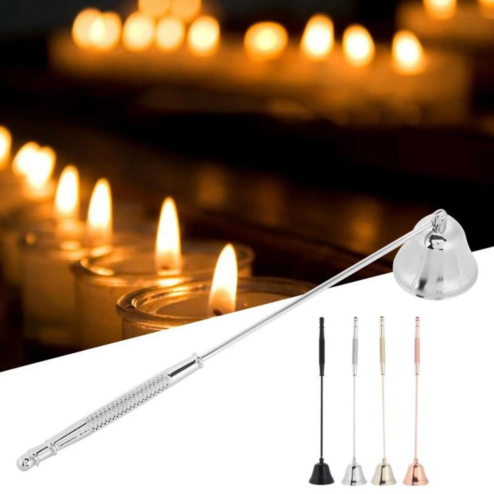 Stainless Steel Smokeless Candle Wick Bell Snuffer Home Hand Put Off Tool Kit Candle Accessories Holders Candle Snuffer Cocina