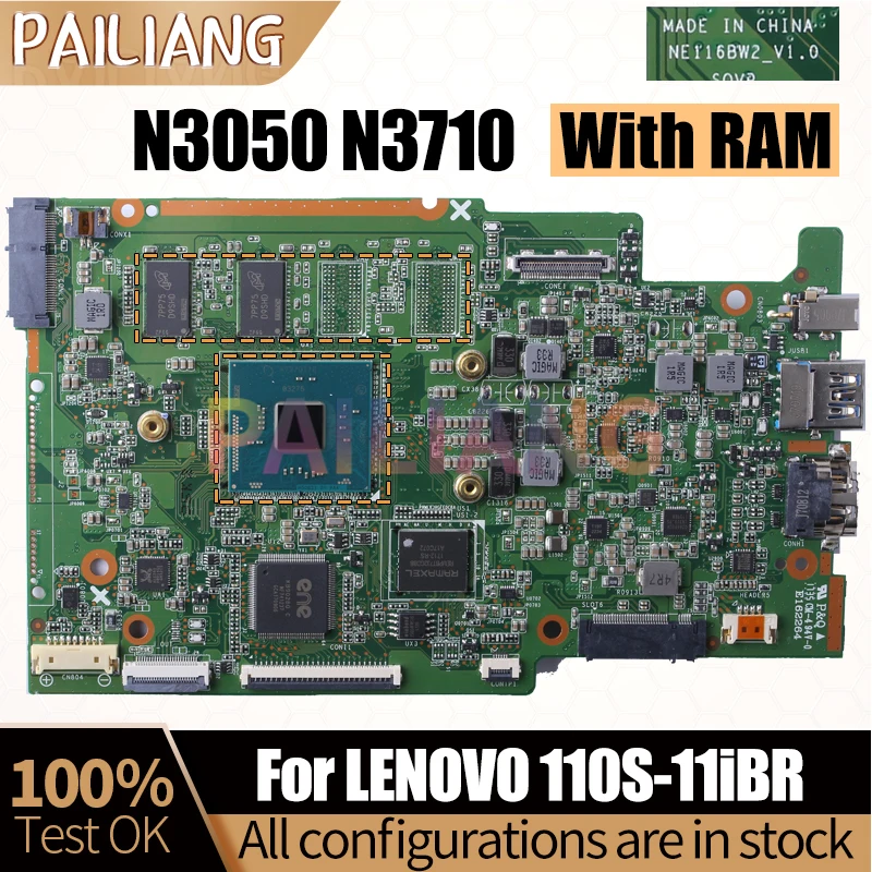 Imagem -02 - Placa-mãe do Portátil para Lenovo 110s11ibr Mainboard Testado Completo Ne116bw2-v1.0 N3050 N3710 5b20m53691 5b20m53646