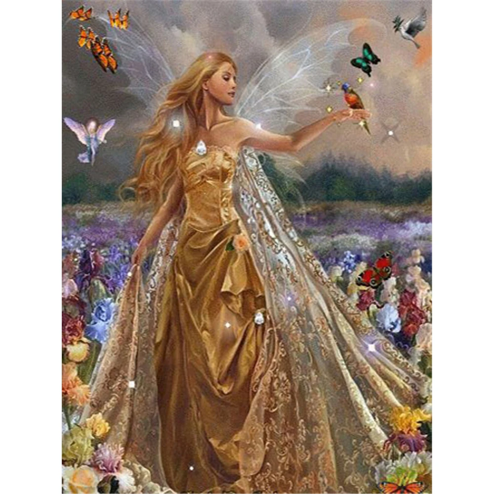 Angel Butterfly DIY Embroidery 11CT Cross Stitch Kits Needlework Craft Set Cotton Thread Printed Canvas Home    Wholesale