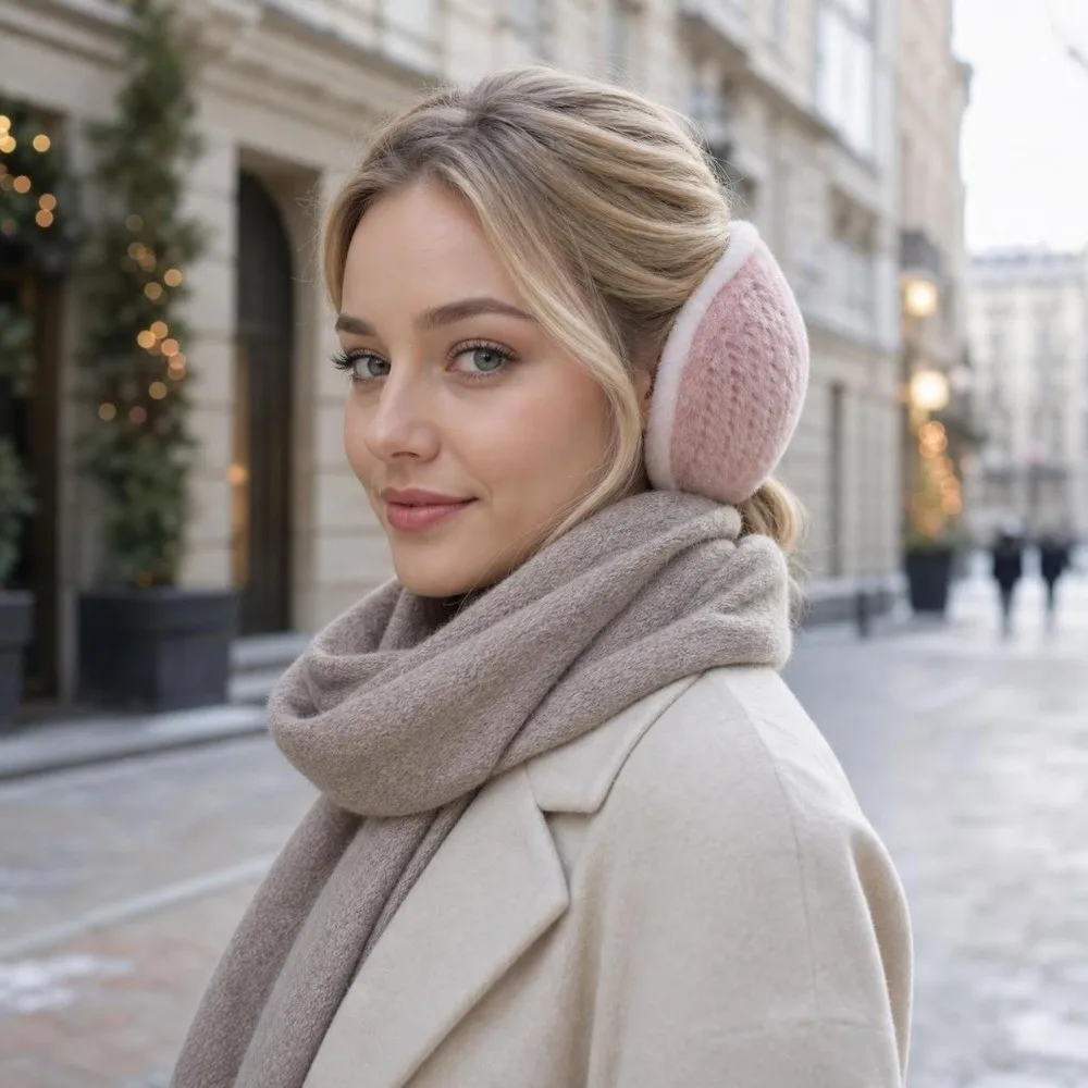 Rear Worn Style Rear Hanging Ear Muffs Portable Skin-friendly Fabric Windproof Ear Covers No Pressure Lightweight Soft Earmuffs
