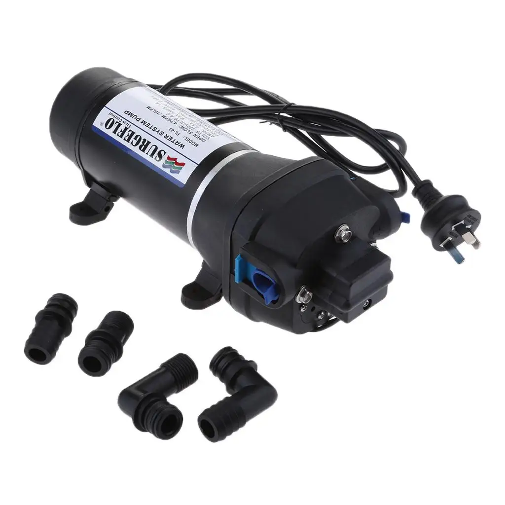

Electric Self Priming Pump 40psi Diaphragm Silent Water Motor for Boat and Light Rain Spray System