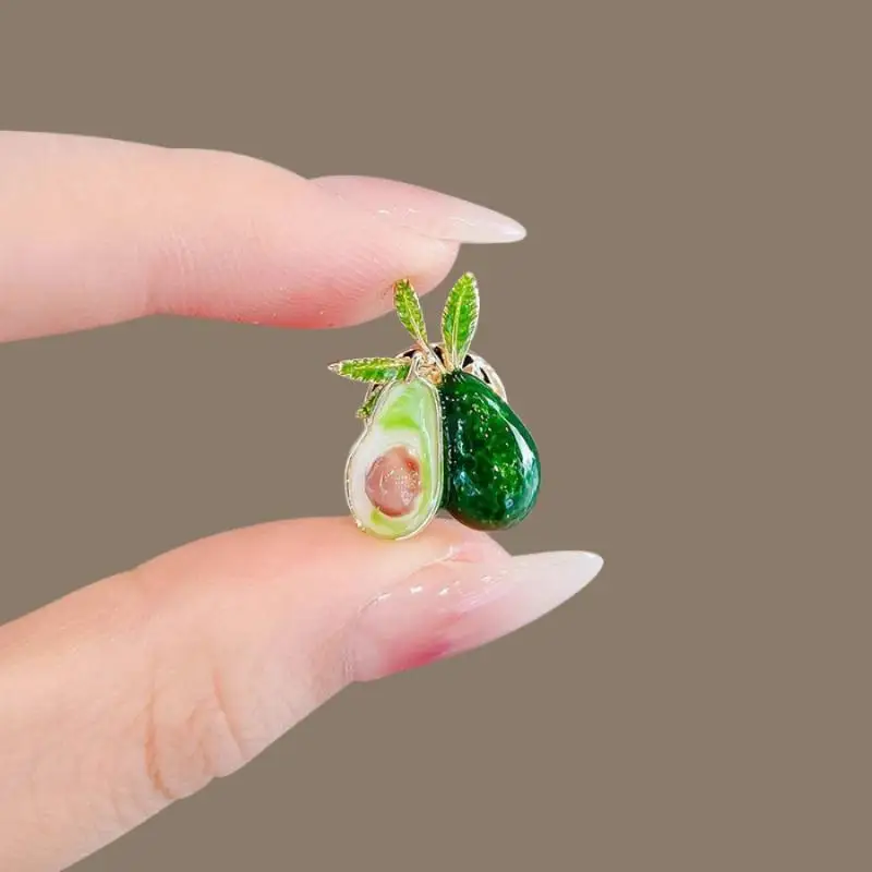 Fashion Delicate Enamel Avocado Brooches Pins For Women Clothing Coat Banquet Accessories Gifts