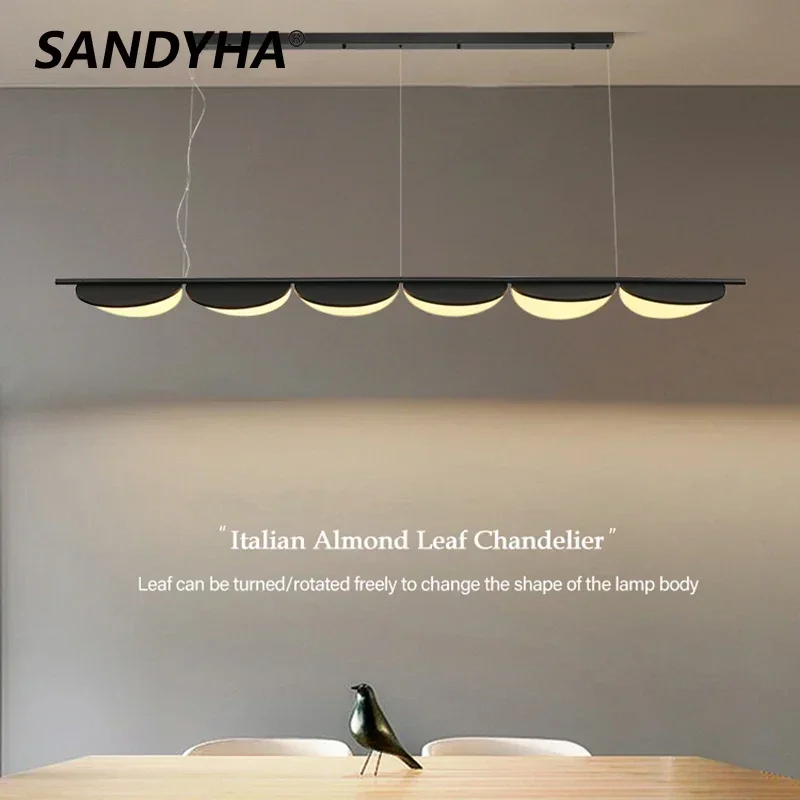 

SANDYHA Chandelier for Dining Living Room Kitchen Island Pendant Light Leaf Long LED Lamp Home Decor Lighting Luminaire Lustres